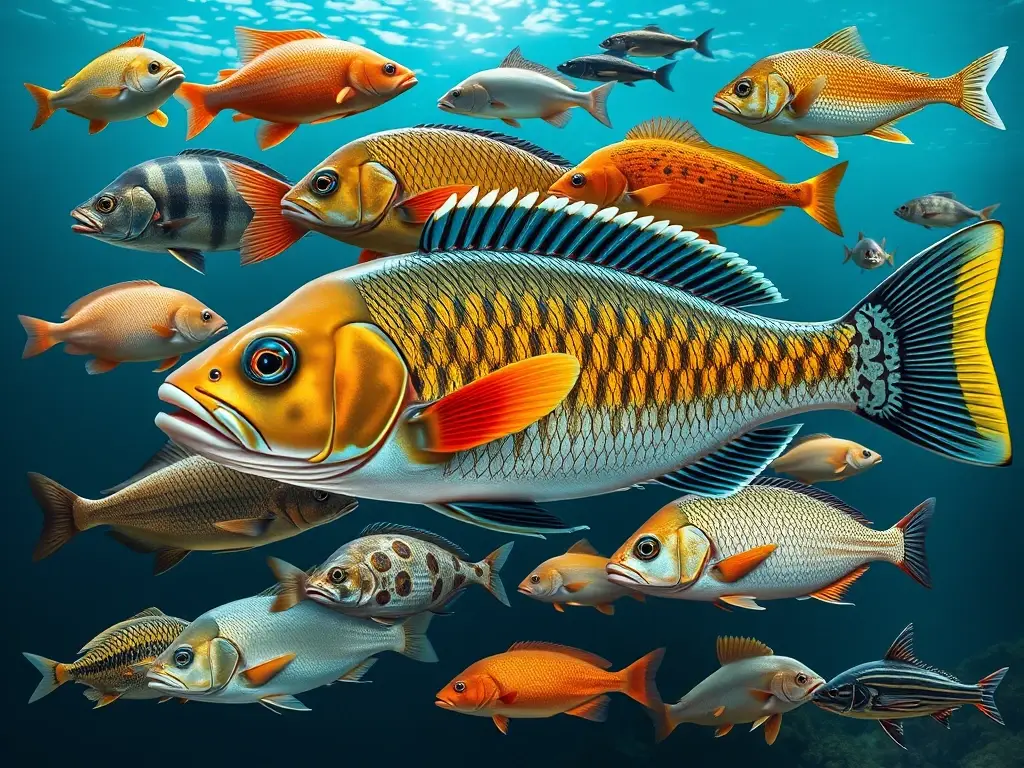 Imágenes realistas de 15 especies de peces en peligro de extinción