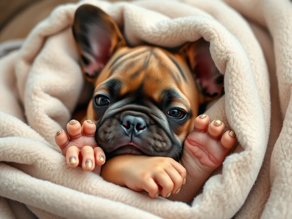 Imagen de un cachorro francés juguetón y realista