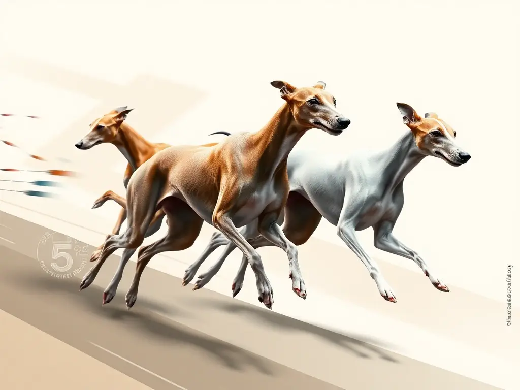 Fotografía realista de Galgos elegantes corriendo