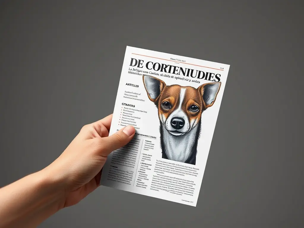 Fotografía realista de una mano sosteniendo un artículo de perritos finos