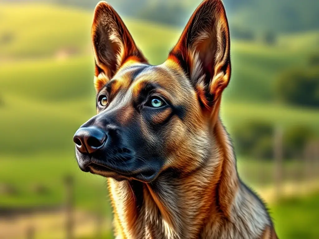 Fotografía realista de Pastora Belga Malinois con gran detalle y estilo