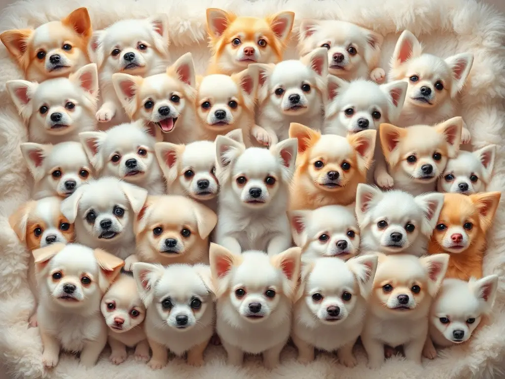 Una galería de retratos de cachorros de raza blanca