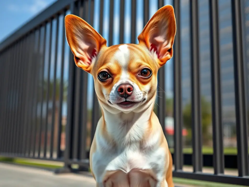 Fotografía realista de un chihuahua con orejas grandes y un rostro amistoso