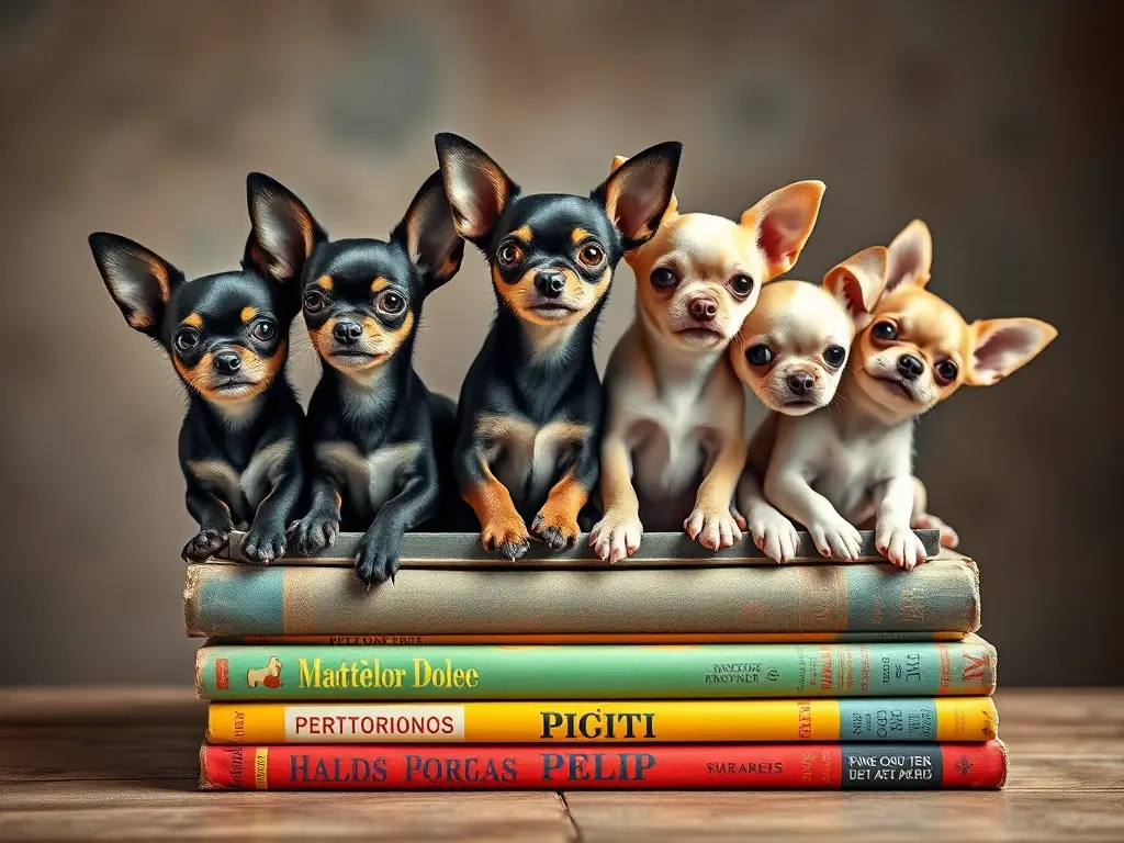 Imagen de portada de revista con Chihuahuas realistas y coloridas
