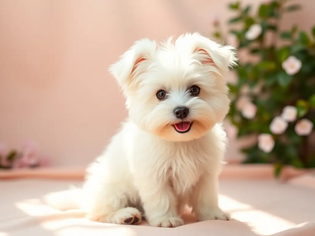 Coton de Tulear blanco en retrato