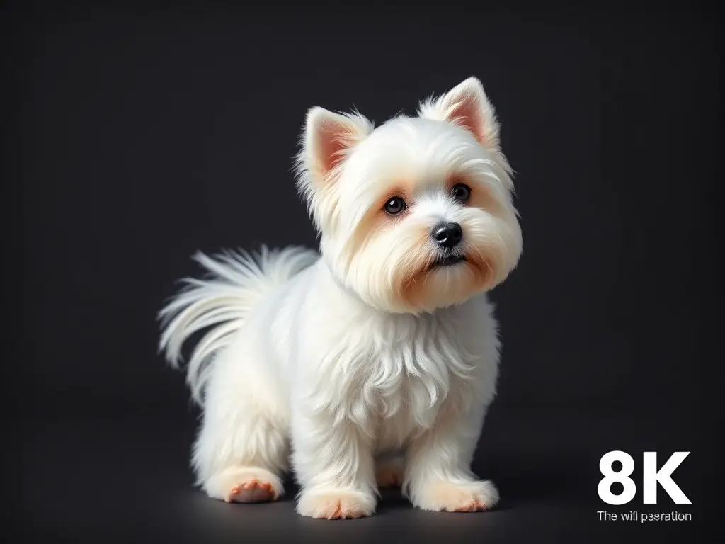 Foto realista de un Coton de Tulear sano para un artículo
