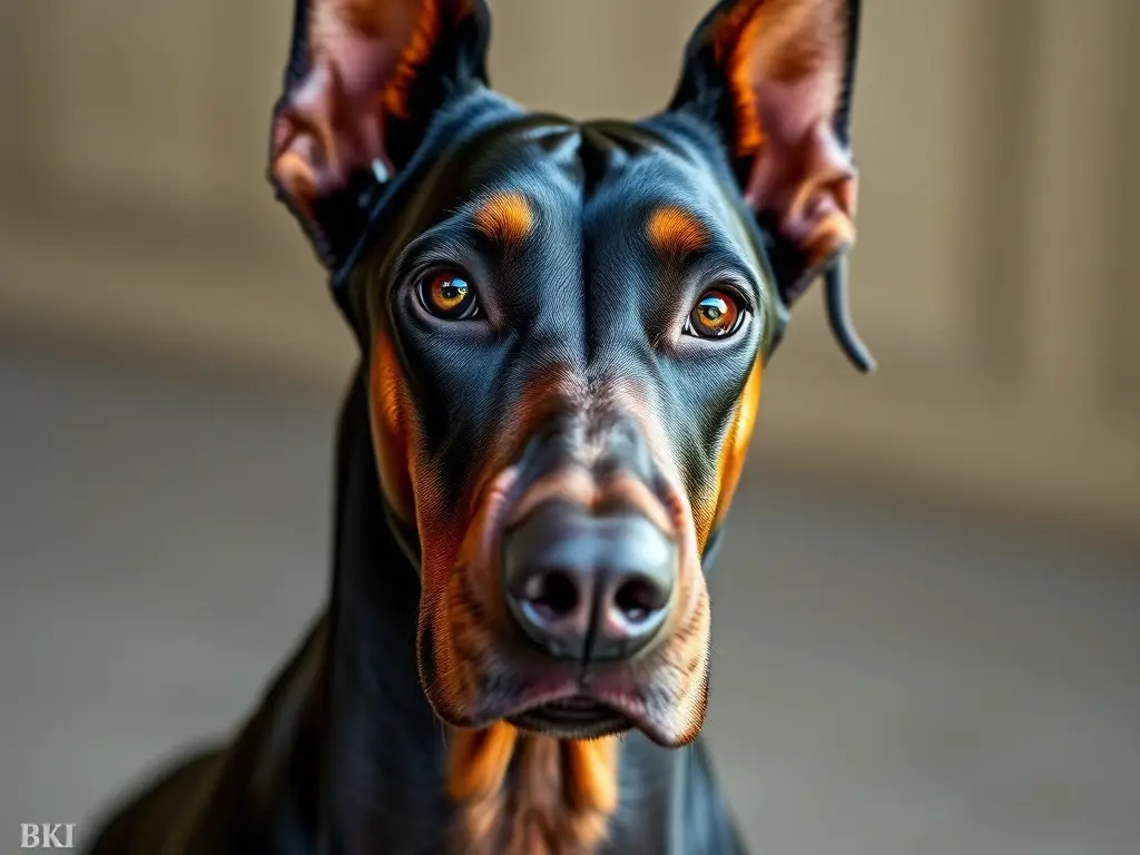 Fotografía de un Doberman Pinscher majestuosa con alta resolución