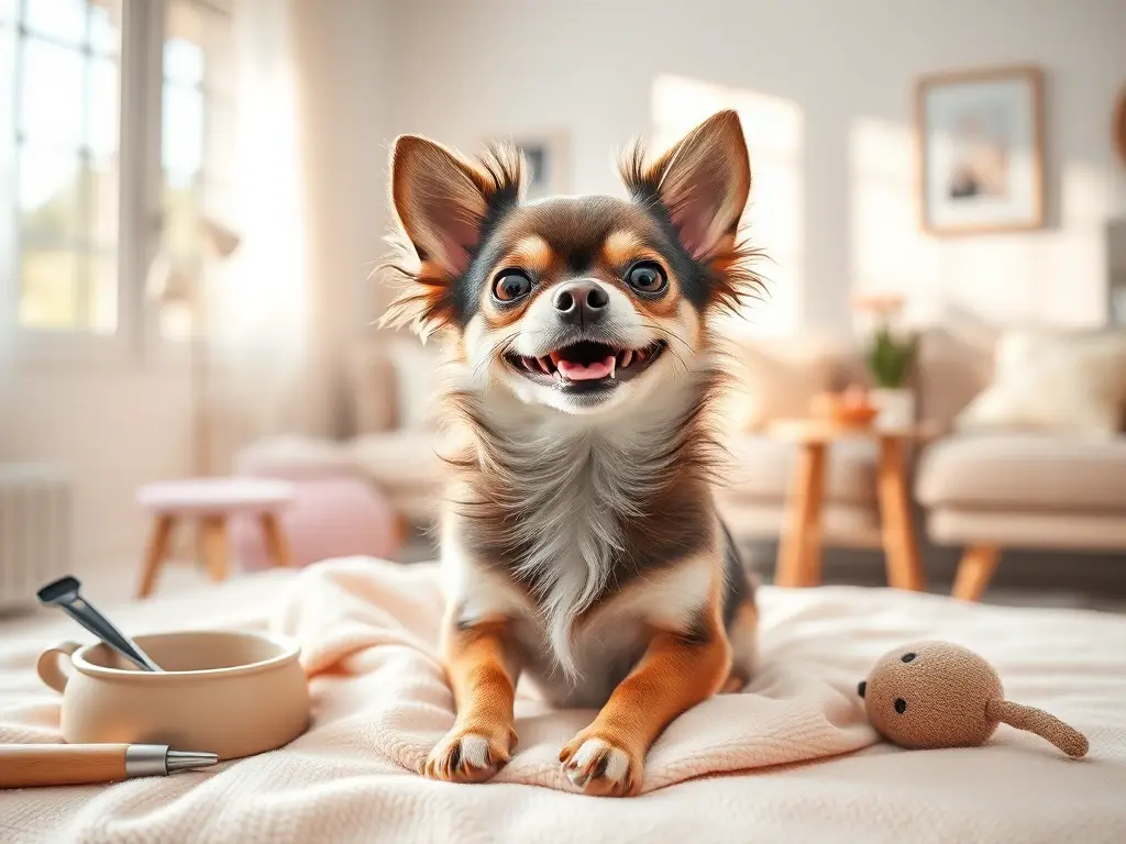 Perro pequeño feliz