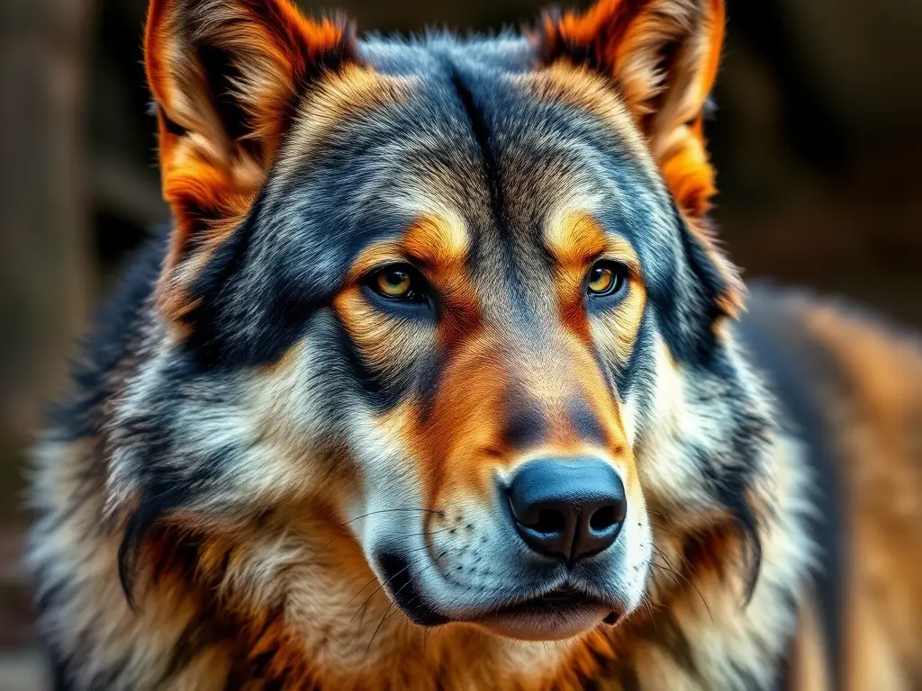 Fotorealistic retrato de un perro gigante ruso, sin texto ni logos