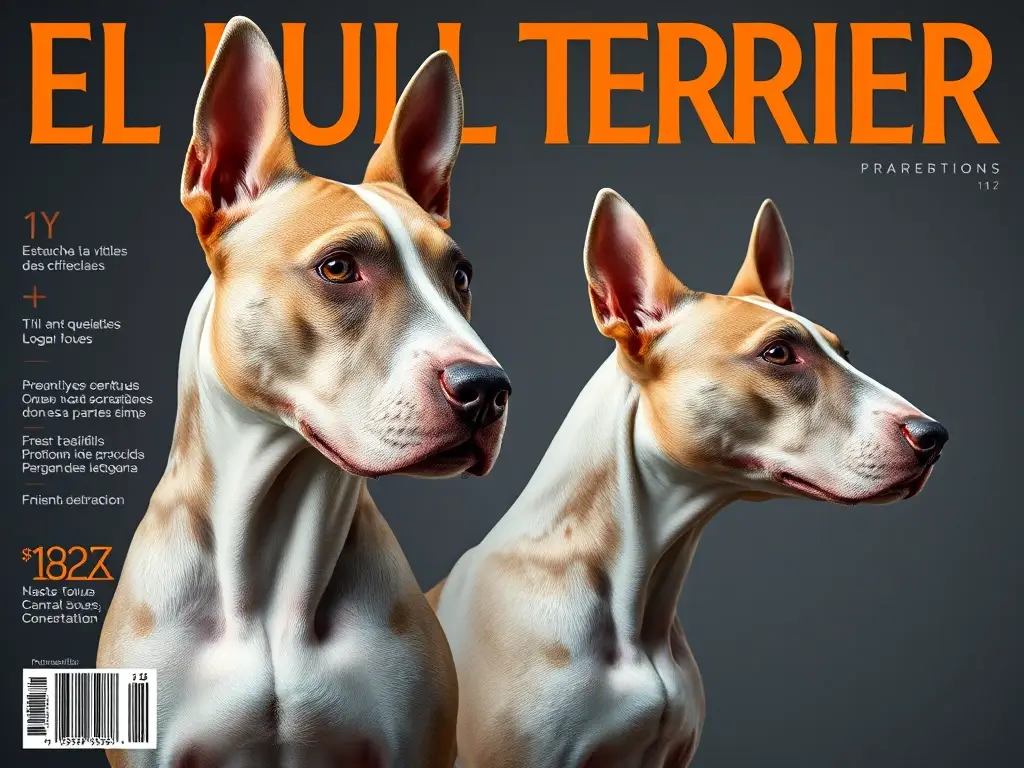 Fotografía realista de un Bull Terrier inglés con retrato detallado