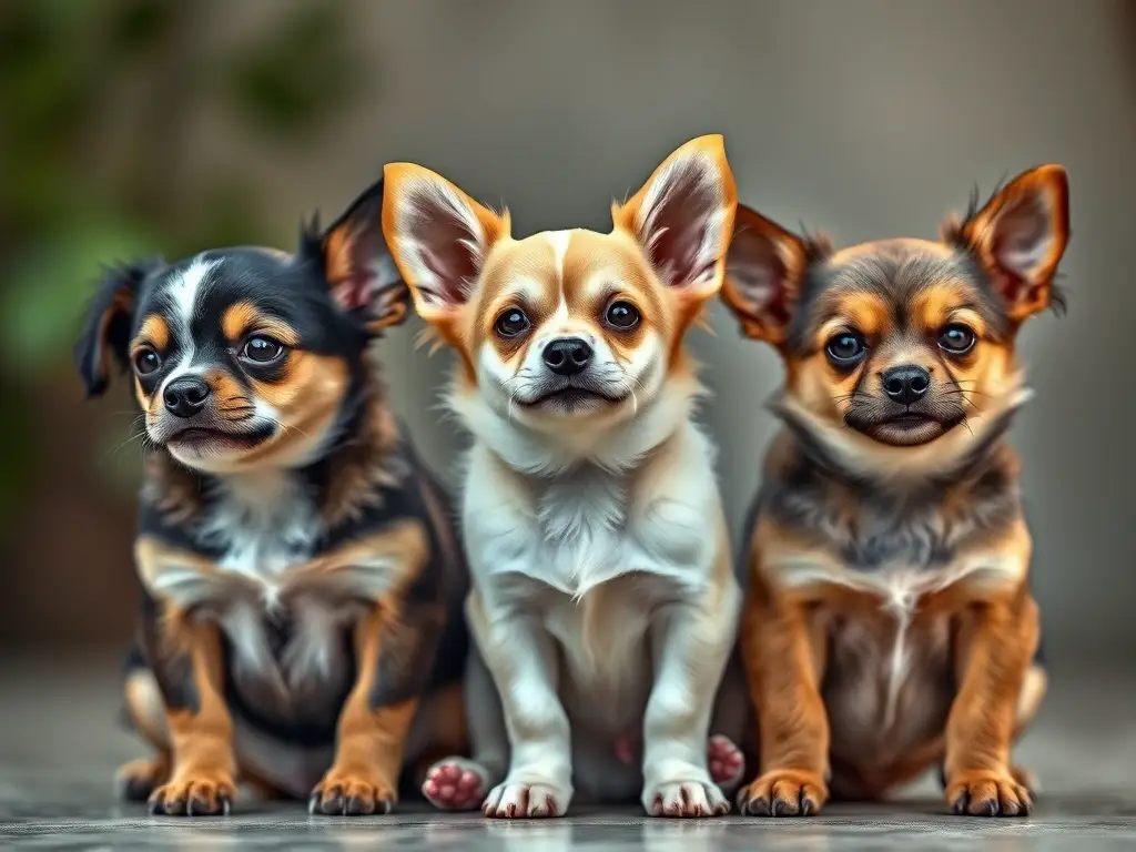 Una portada realista de perros mestizos miniatura para un artículo de cuidado