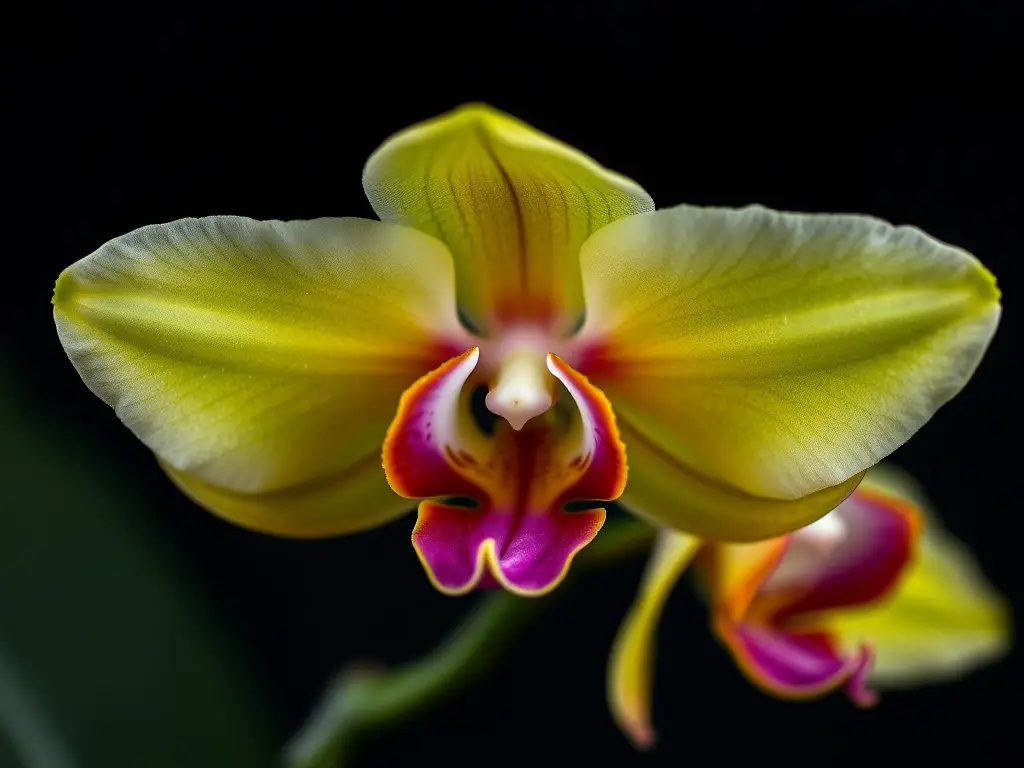 Imagen realista de orquídea inca peruana en flor con 8 pétalos
