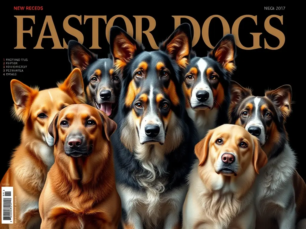 Fotografía realista de pastor canino con diferentes razas
