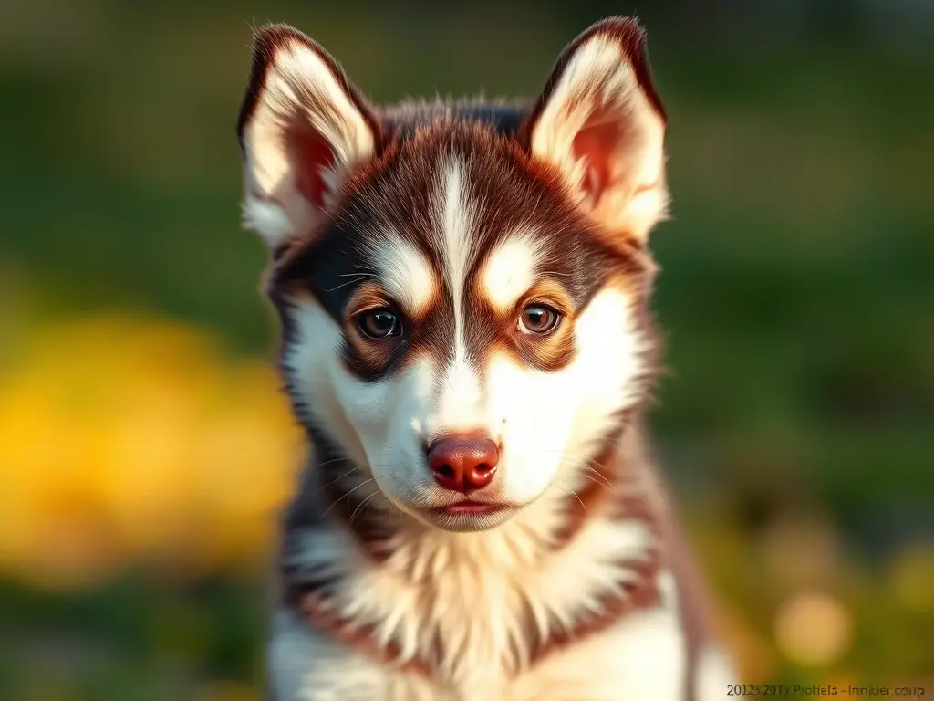 Fotorealistic retrato de un cachorro husky siberiano