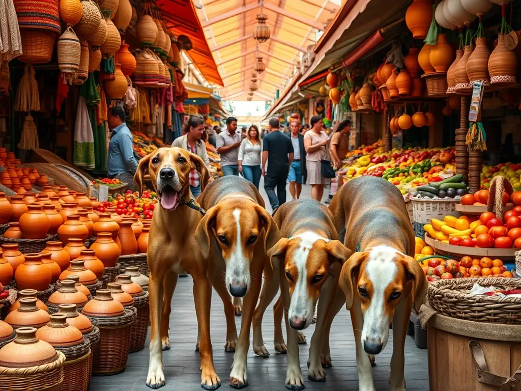 Imagen de mercado vibrante en Sevilla con detalles realistas