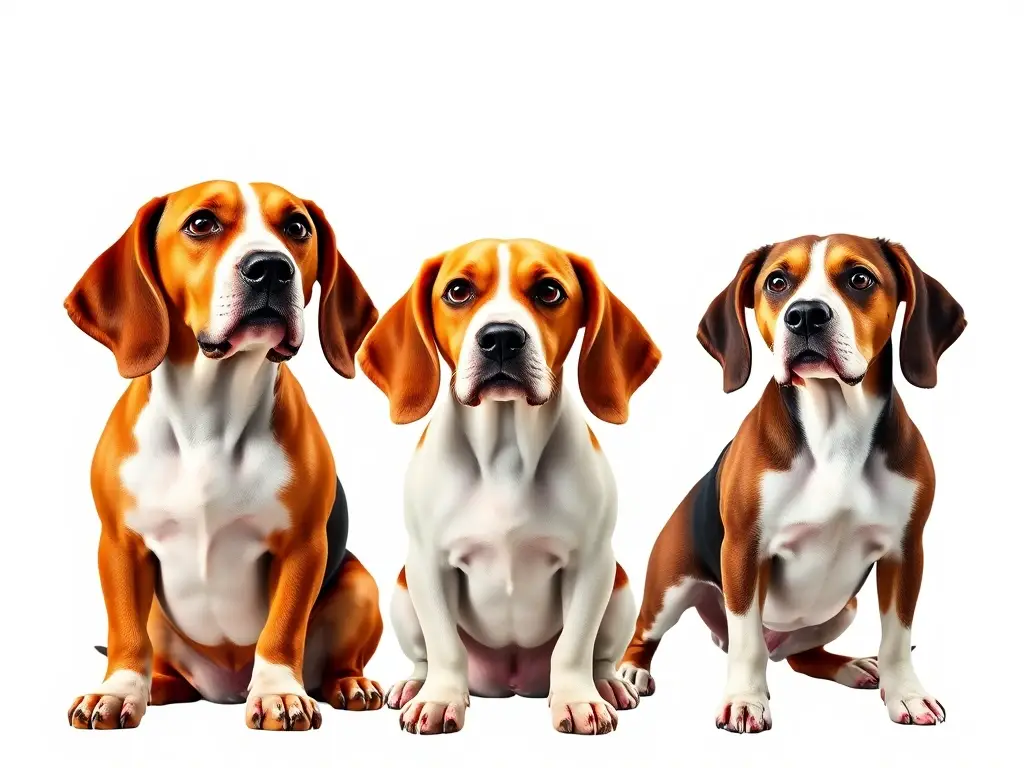 Fotorealistic cover de 3 razas de perros con olfato