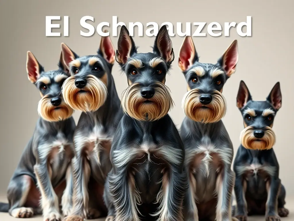 Foto realista de Schnauzer, estilos y tamaño, 8k, sin logos ni texto