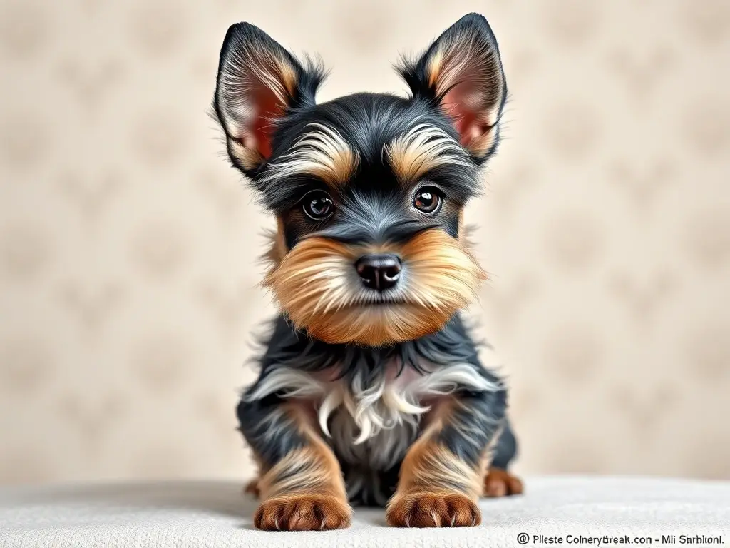Foto de un cachorro de Schnauzer teacup detallado y realista