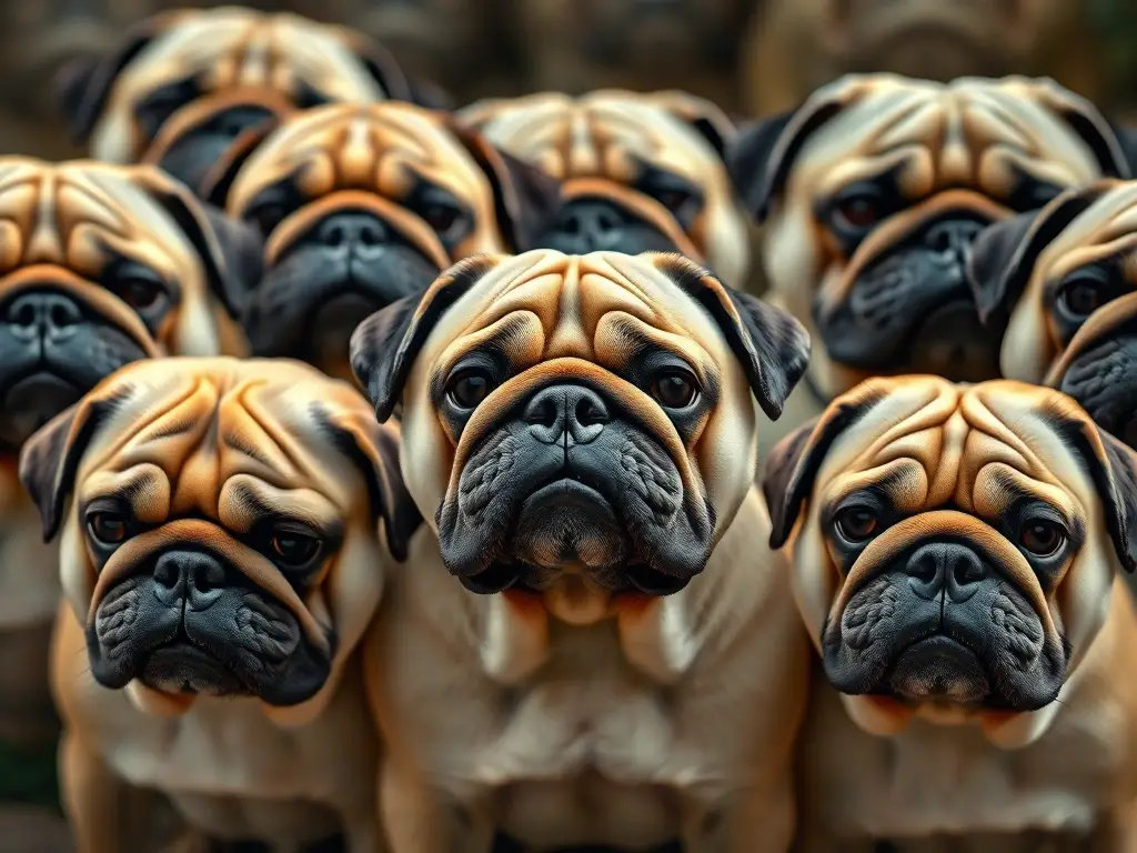 Fotorealistic 8K portada de un artículo sobre Bulldogs Inglés con arrugas