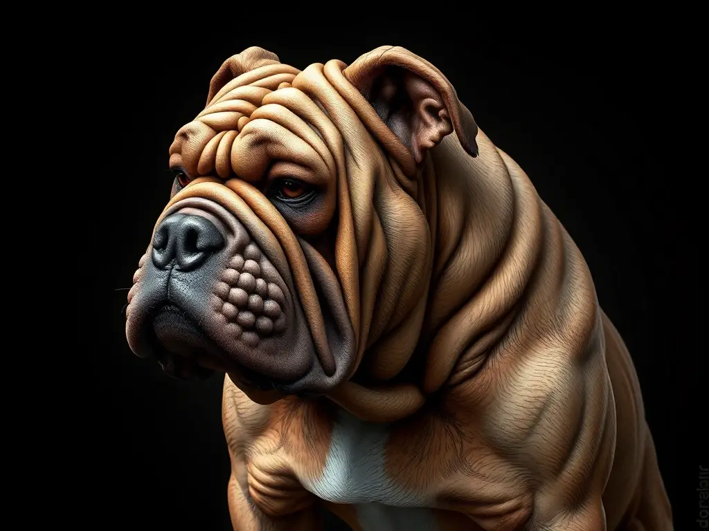 Un Dogo de Burdeos steampunk, con textura de piedra, en 8k