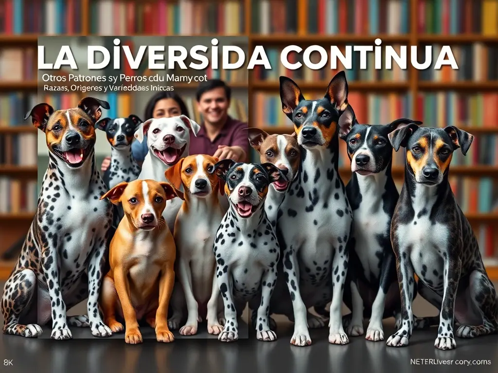 Fotorealista de una portada de magazine con perros de patrones únicos