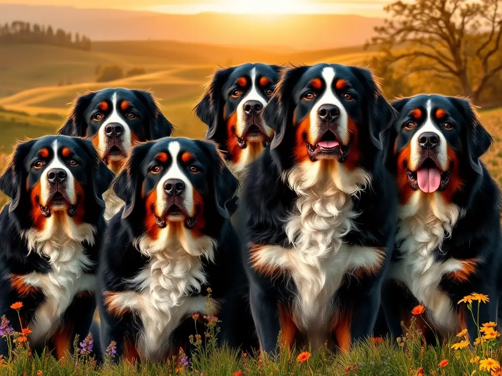 Es un gran retrato de 20 Berneres con detalles realistas