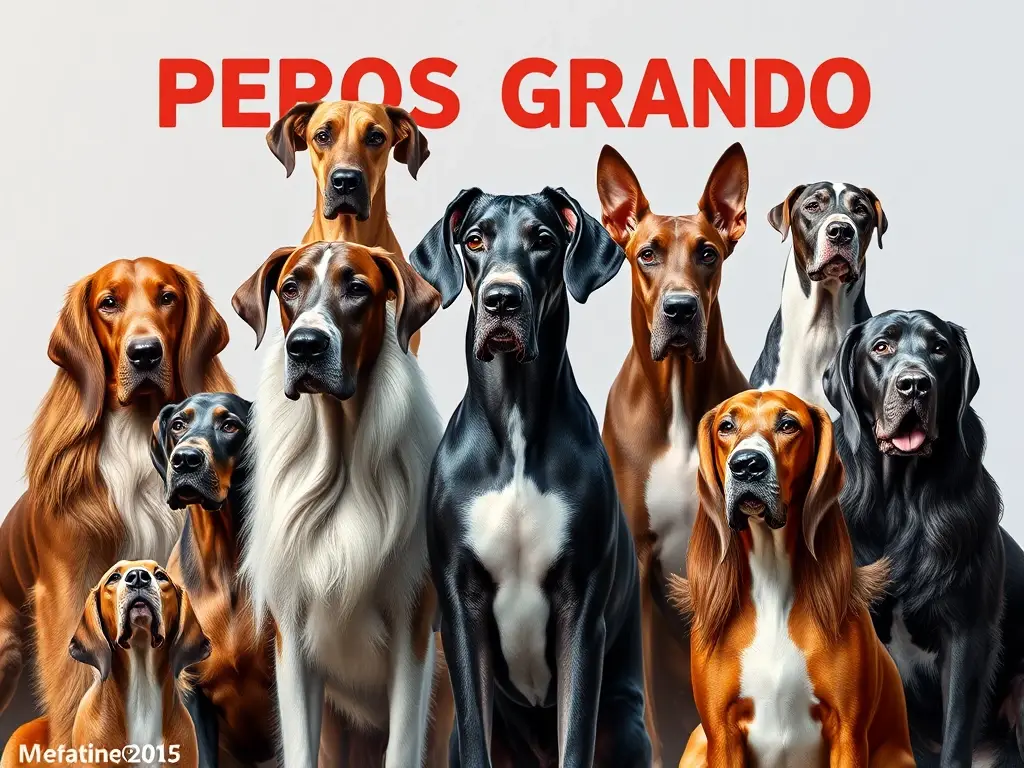 Capa fotorealista de perros grandes peludos con movimiento