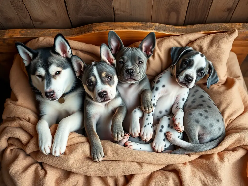 Fotorealistic cover de un artículo sobre adopción de perros grises