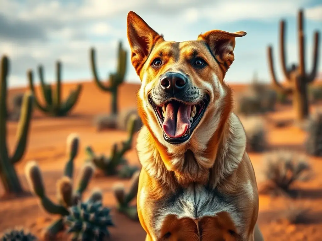 Fotografía realista de un perro musculoso con expresión entusiasta