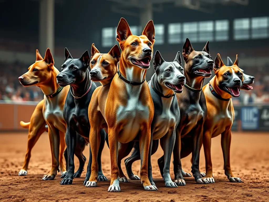 Foto realistic del paddock de perros híbridos potentes