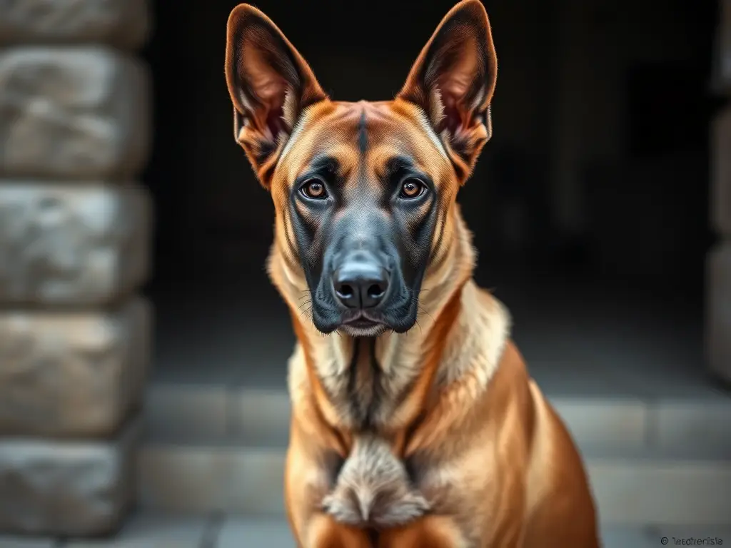 Fotorealistic 8K pintura de un can mujer belga