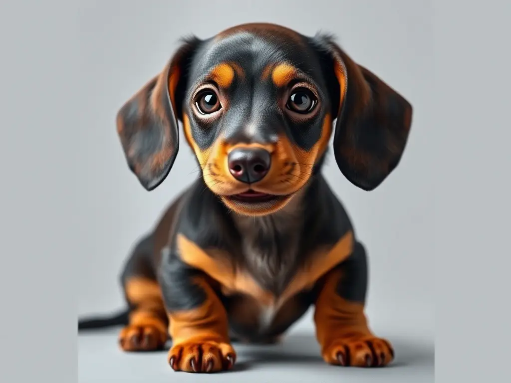 Imagen realista de un cachorro dachshund juguetón