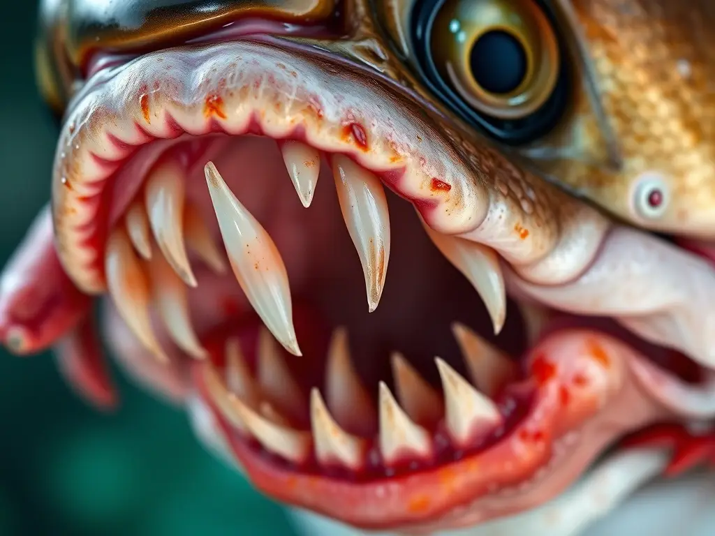 Imagen de dientes de pez realistas y detallada