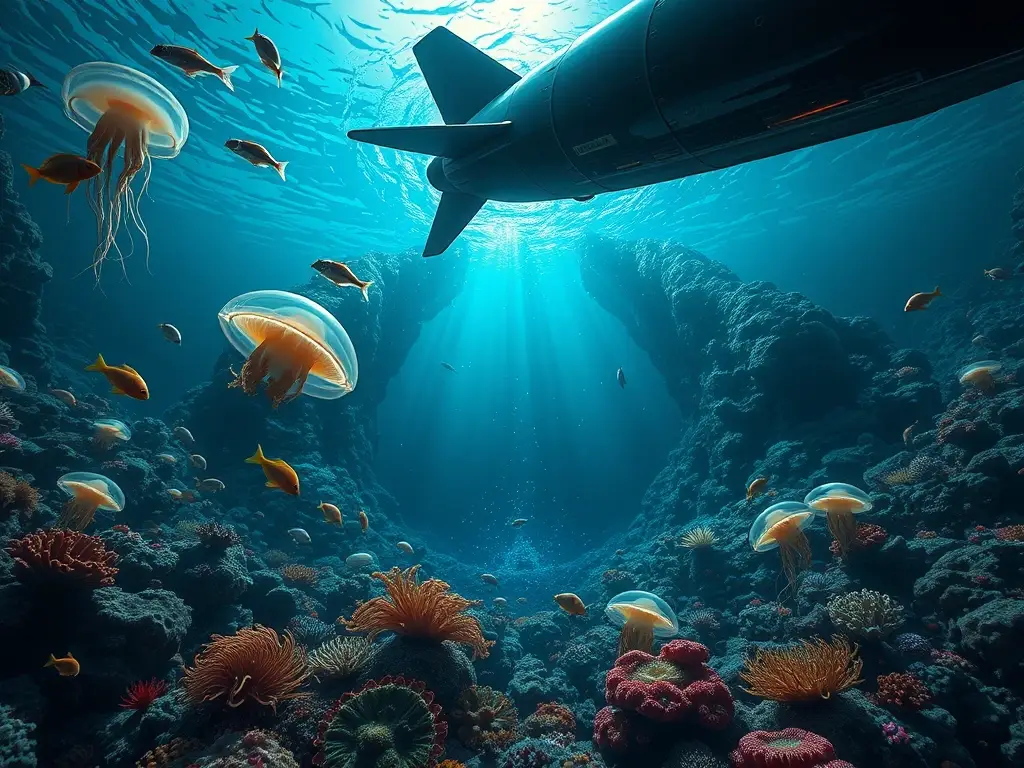 Un paisaje submarino asombroso en 8K con vida marina vibrante