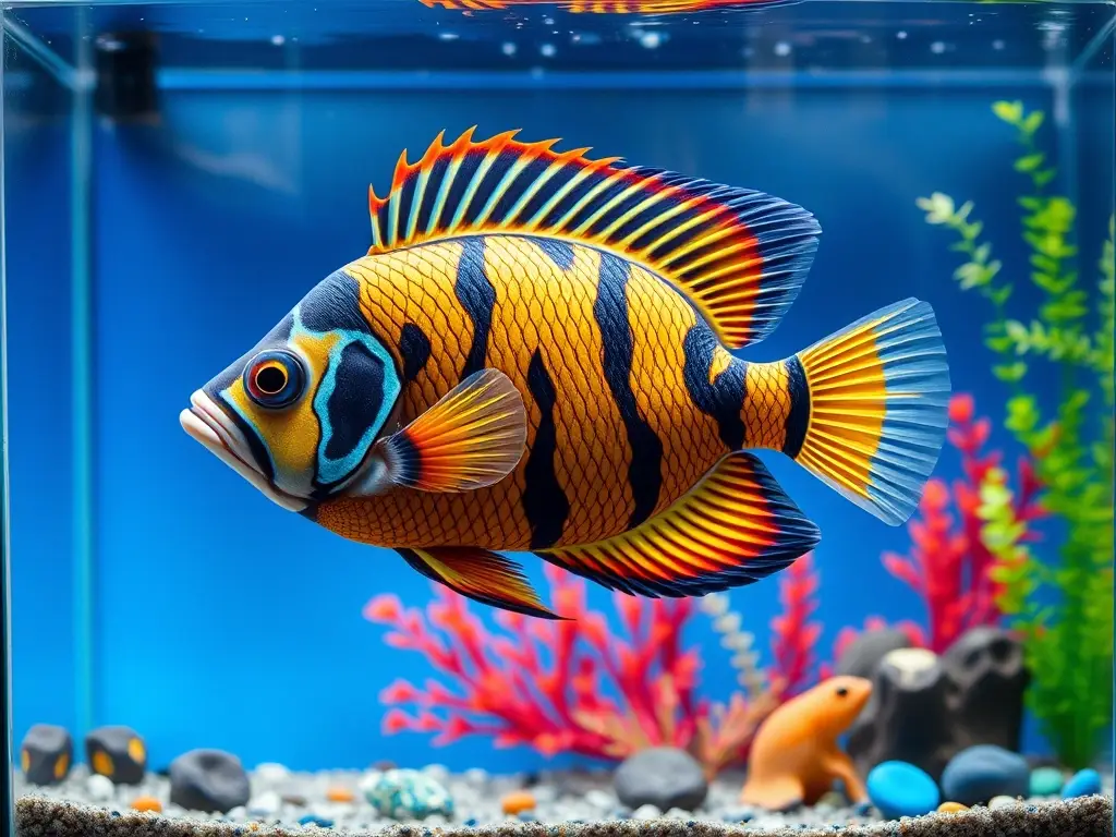 Aquarium con pez centro impresionante y detalles exquisitos
