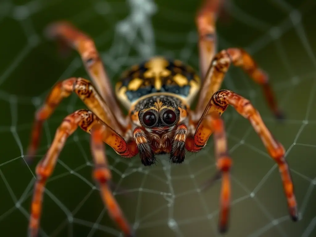 Un retrato fotográfico realístico de una arácnido marrón recluse