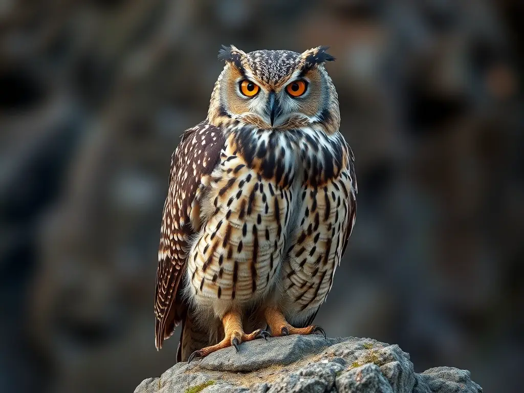 Foto de búho águila europea realista y detallada, foco nítido