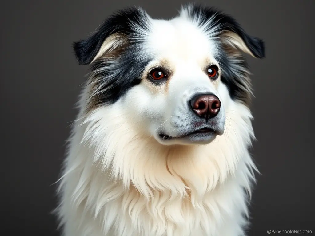 Fotografía realista de un perroPyreneés con características definidas