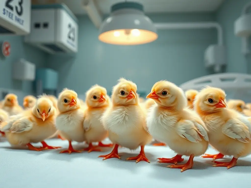 Foto realista de un hospital para polluelos