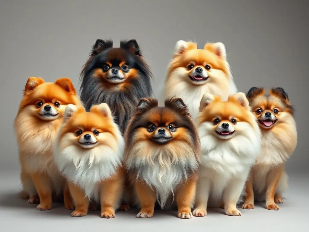 Fotografía de mestizas de pomerania con detalles realistas