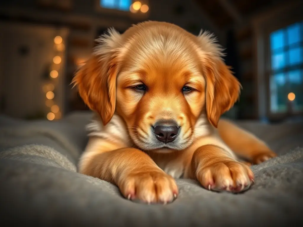 Un retrato realista de un cachorro de Golden Retriever