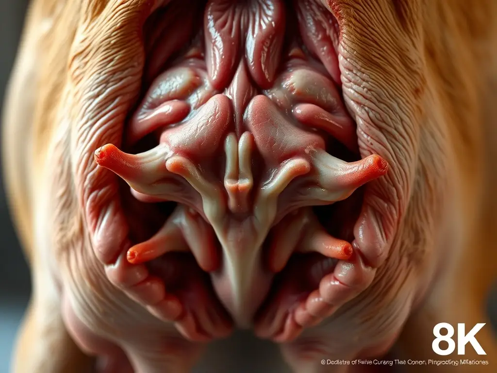 Foto realista de glándulas anal de un perro, con alta definición