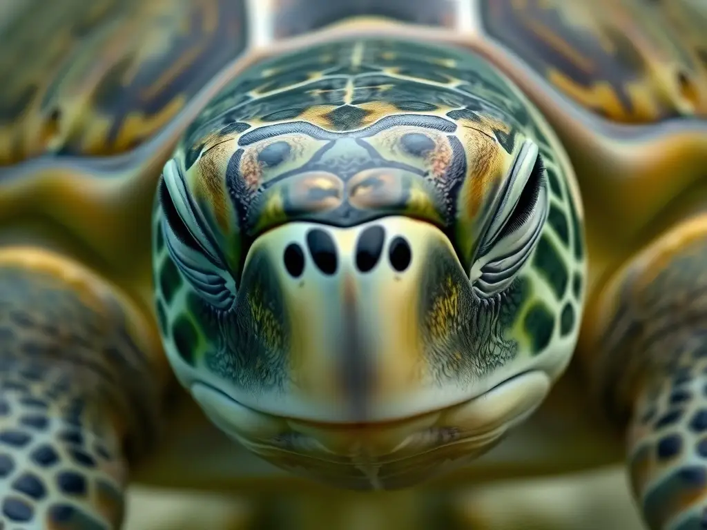 Foto de tortuga marina realista con ojos cerrados y anatomía precisa