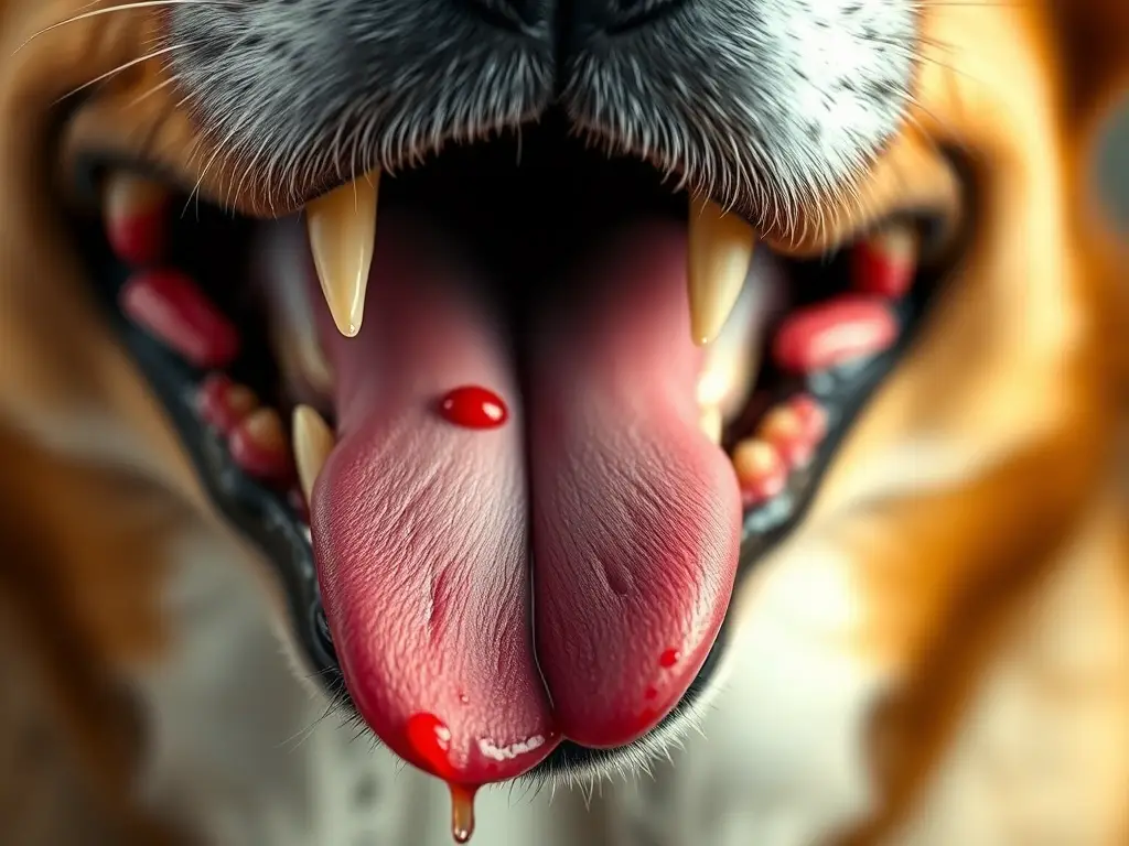 Un retrato en alta definición de la boca de un perro con saliva y dientes blancos