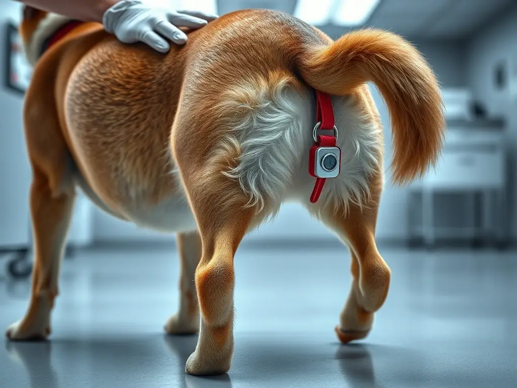 Perro con hematuria en clínica veterinaria