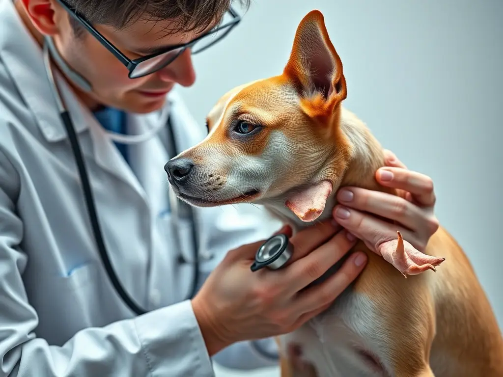 Foto realista de un veterinario con un perro