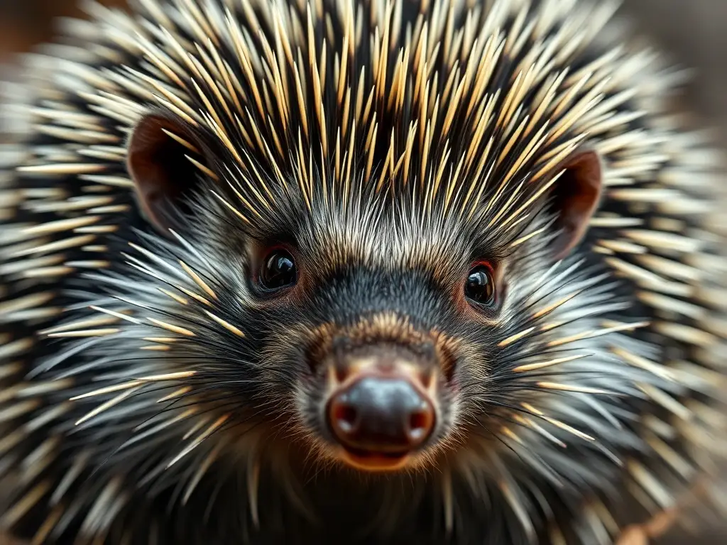 Imagen realista de un Puercoespina sin texto ni marca registrada