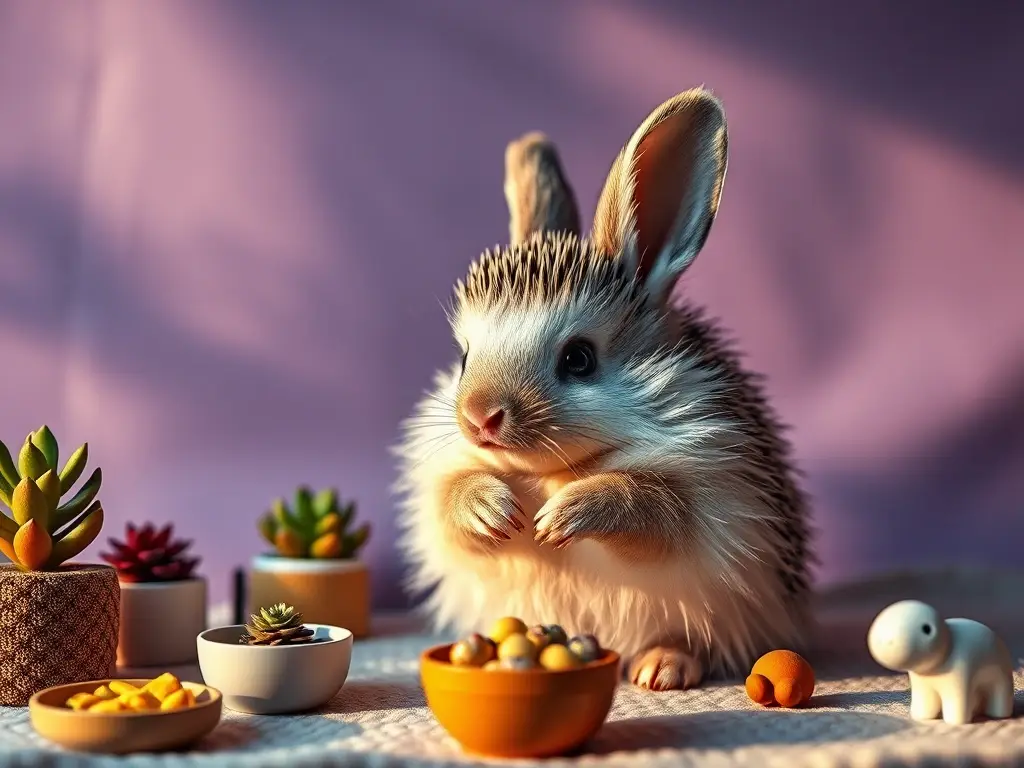 Un hedgehog contemplativo y curioso con un hogar acogedor