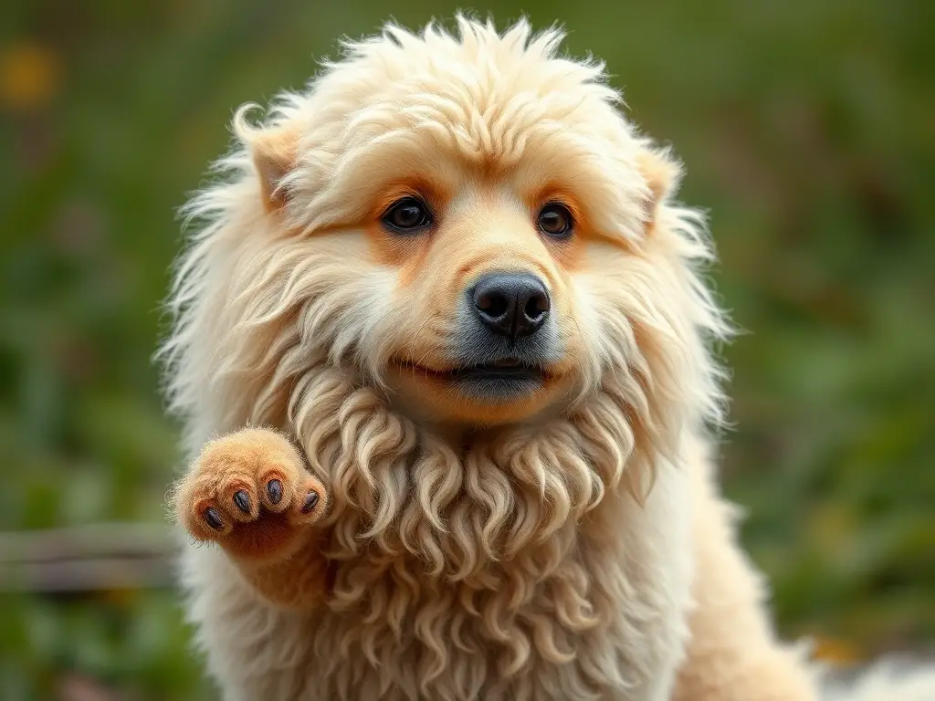 Fotografía realista de perro Pumi en un entorno natural