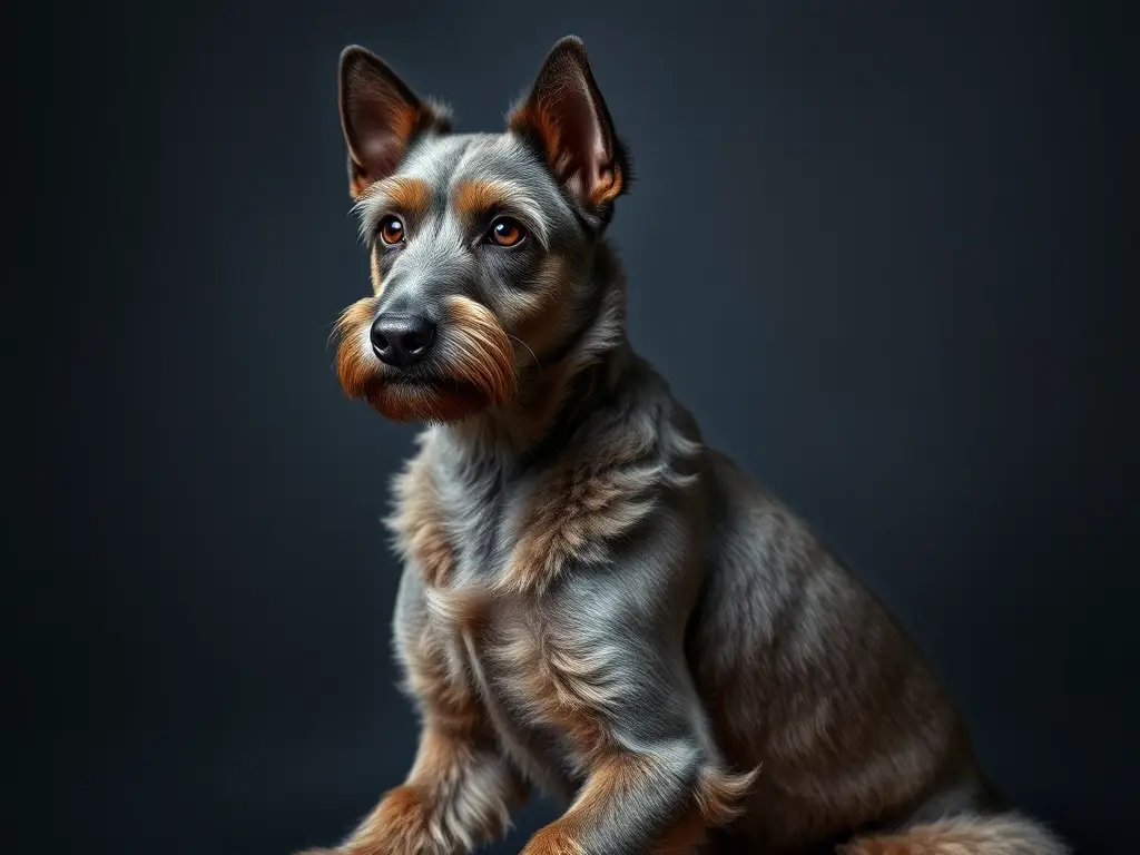 Imagen realista de un perro Pumi Hungría profesional